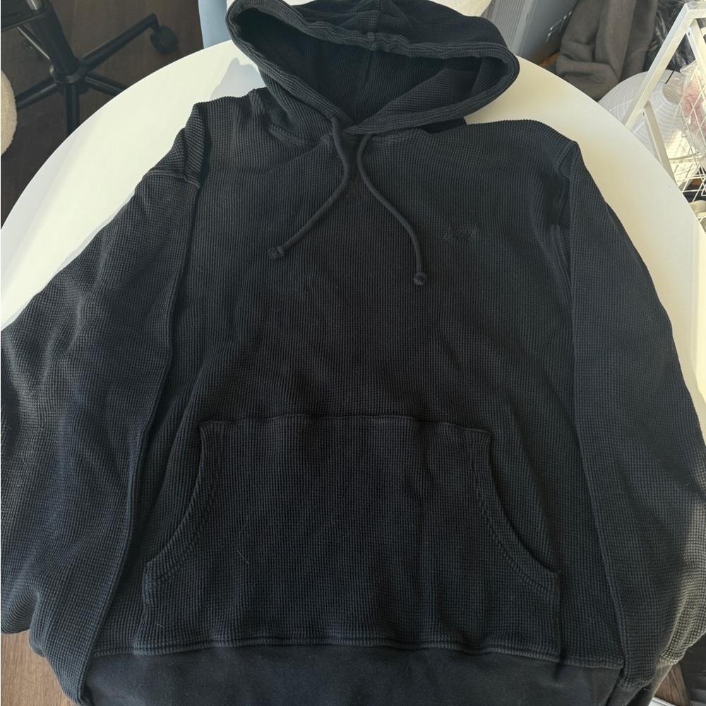 Kith Waffle Hoodie Black